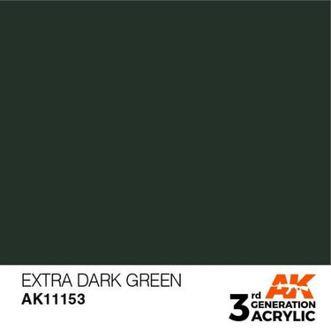 AK Interactive AK11153 Extra Dark Green Acrylic Paint 17ml (3rd Generation)